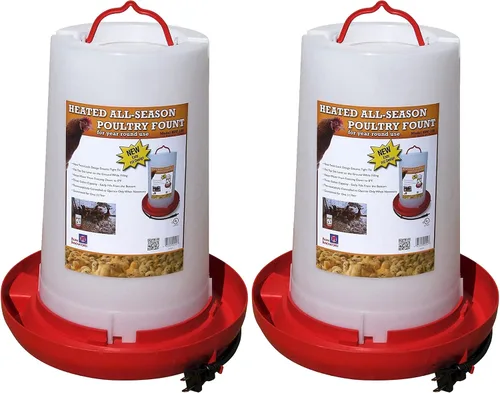 Miniatura 11 de Farm Innovators - Paquete de 2 bebederos térmicos para pollo, cubo para bebedero para aves de corral, 2 galones