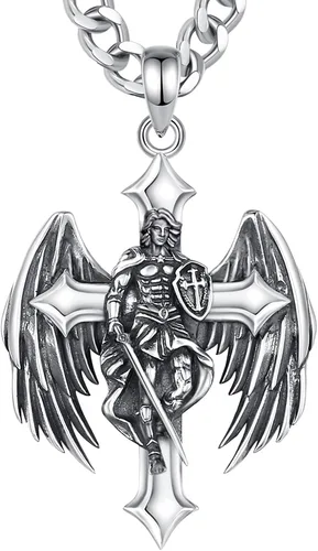 Miniatura 43 de CELESTIA Medallas de plata de ley 925 San Miguel/San Cristóbal/San Benito/San Gabriel/Virgen María/Jesús/Caravaca/Metatrón/Sello de los Siete