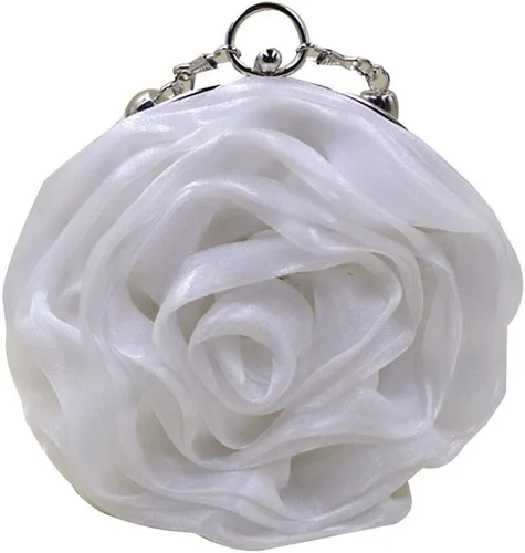 Miniatura 13 de Buddy - Bolso de mano de satén suave para mujer, con forma de rosa, para boda, fiesta