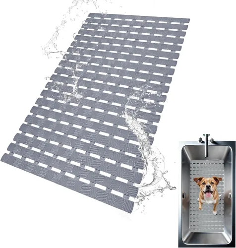 Tapete antideslizante para bañera y ducha, tapete antideslizante para perros y mascotas, tapete de baño para bañera, tapete de baño de 27.5 x 15.7