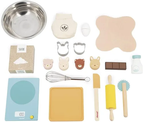 Miniatura 3 de Janod - My Bakery - Juego de té de cocina y muñeca - 19 piezas de madera y fieltro incluidas - Pinturas a base de agua - 3 años + J06618