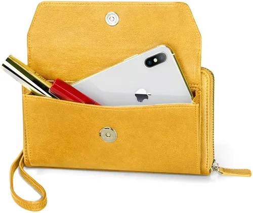 Miniatura 6 de nuoku Cartera RFID para mujer, bolso cruzado con cremallera alrededor de 2 correas