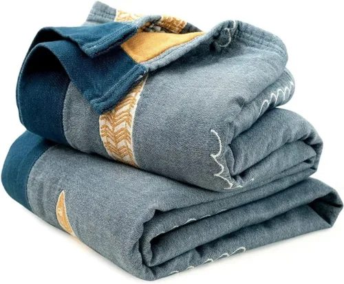 Miniatura 36 de Cobija para cama de estilo bohemio, 100 % algodón, ultra suave, edredón rústico, cobija de otoño, estampado floral, cobija grande rústica para sofá
