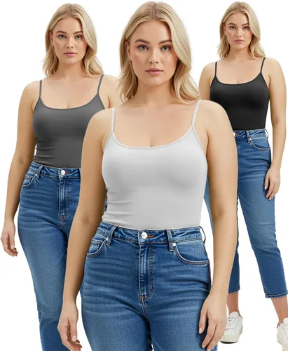 Miniatura 277 de Emmalise Camisola larga casual básica para mujer, con tirantes ajustables, top en capas