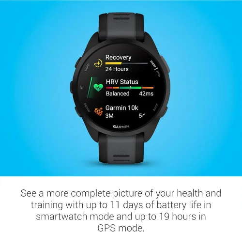 Miniatura 4 de Garmin 010-02863-20 Forerunner 165 Reloj Deportivo Inteligente, Negro + Gris Pizarra Modelo de Socio Oficial de EE.UU. Paquete con Protector
