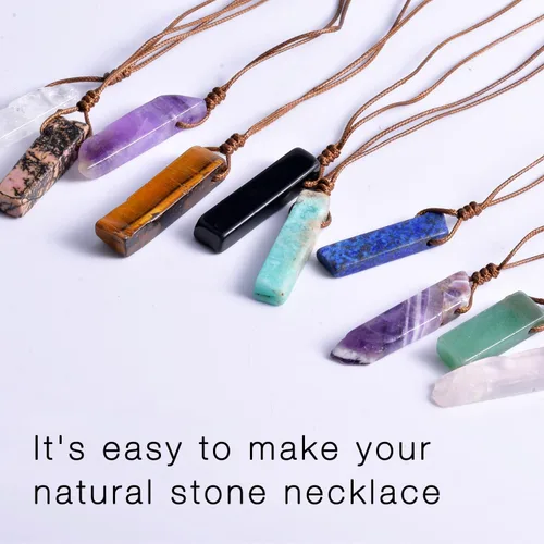 Miniatura 2 de Dijes de piedra de cristal natural real para la fabricación de joyas, más de 30 unidades de palitos de cristal de colores mixtos a granel