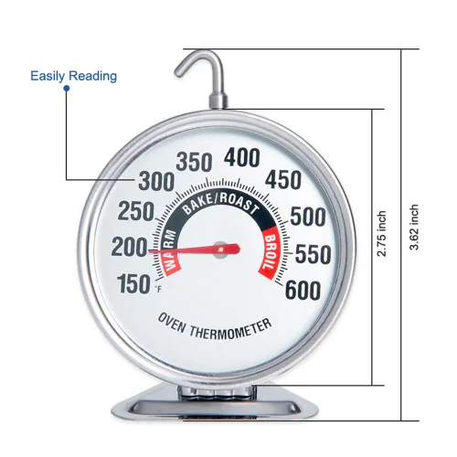 Miniatura 3 de Extra grande termómetro de horno de 3" con dial de fácil lectura Medidor de temperatura preciso de 150-600°F para cocina, horneado, parrilla