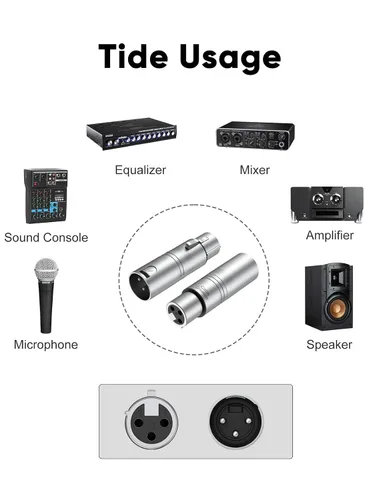Miniatura 5 de CableCreation Adaptador XLR - Conector hembra a macho, acoplador de extensión de cable de micrófono XLR compatible con mezclador, altavoz