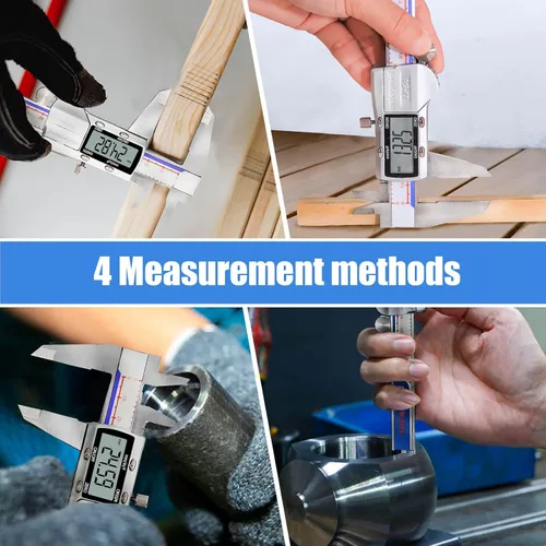 Miniatura 6 de Calibre Digital Herramienta de Medición, Micrómetro Digital Electrónico Impermeable IP54, Calibre Vernier de Acero Inoxidable con Gran Pantalla LCD