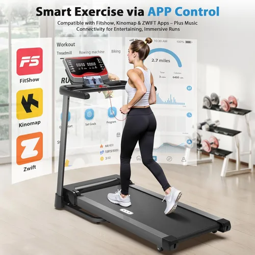 Miniatura 3 de CIIHI Treadmill with Auto Incline - 450 LBS Capacity 15% Auto Incline Treadmill for Home, 0.5-10 MPH Foldable Running Machine with 47.2”x18.1” Belt