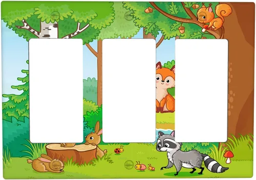 Miniatura 38 de Arctic Animals - Placa de interruptor de luz de 1 banda, lindo sello de dibujos animados, pingüino, oso polar, placa de pared individual basculante