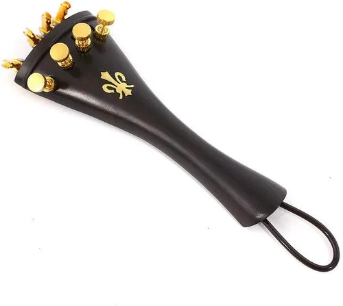 Miniatura 3 de Yinfente Juego de accesorios para violín de tamaño completo 4/4, incluye clavijas de madera de ébano, pieza de cola, afinador fino, soporte