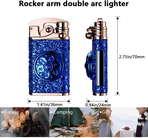 Miniatura 5 de GADATOP Encendedor eléctrico recargable, encendedor creativo personalizado por USB, encendedor mecedor, resistente al viento, encendedor sin llama