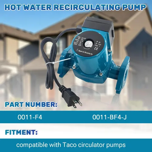 Miniatura 2 de 0011-F4 Hot Water Circulator Pump 1/8 HP 115V, 0–31 GPM Cast Iron Circulating Pump, Compatible with Ta-co 0011-BF4-J, Flanged Hydronic Heating Pumps