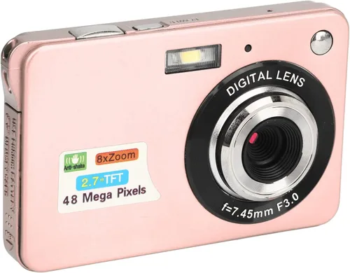 Miniatura 5 de Cámara digital, 48MP 2.7in LCD 4K Vlogging Cámara para disparar (rosa)