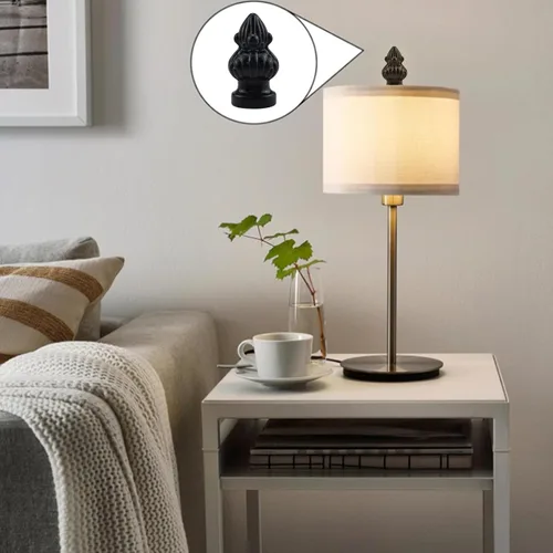 Miniatura 7 de Perilla de Remate de Lámpara de Latón Antiguo Decoración de Remate de Lámpara Retro con Tornillo de Doble Rosca para Pantalla de Lámpara, Compatible