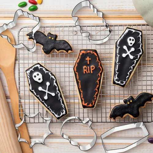 Miniatura 4 de Juego de 12 cortadores de galletas de Halloween, de acero inoxidable, lindo cortador de galletas, incluye calabaza, fantasma, bruja, zombi, cráneo