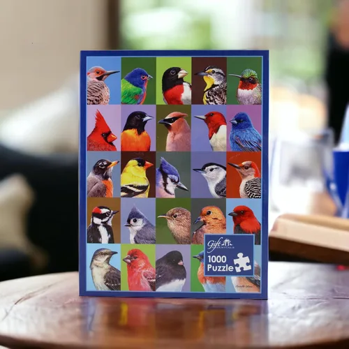 Miniatura 4 de Gift Essentials Rompecabezas de 1000 piezas – Collage de amigos de aves del patio trasero: 25 retratos de tus pájaros favoritos en el patio trasero