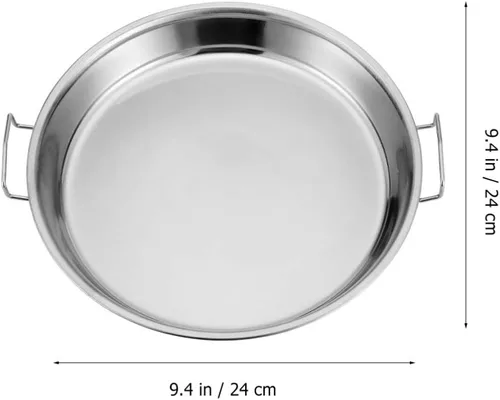 Miniatura 5 de Hemoton Placa de vapor de acero inoxidable con asas, bandeja de vapor reutilizable de 9.44 pulgadas para fideos fríos, pasteles de arroz para servir