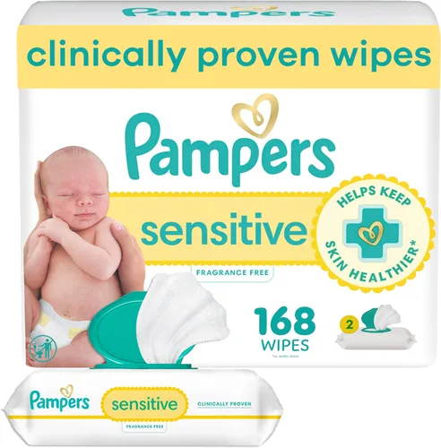 Miniatura 23 de Pampers Toallitas para bebés sensibles, a base de agua, hipoalergénicas y sin perfume, 504 en total (6 paquetes abatibles)