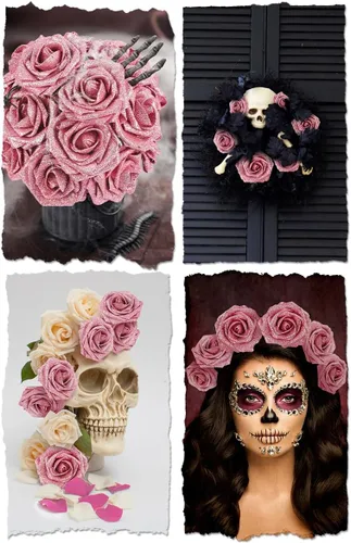 Miniatura 128 de N&T NIETING Flores artificiales, rosas artificiales de color rosa intenso, 50 piezas de flores falsas con tallo para ramos de boda DIY, centros