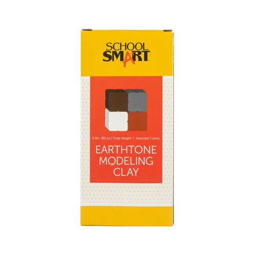 Miniatura 4 de School Smart Arcilla de modelado para uso escolar y doméstico, diseño permanentemente suave, 5 libras, colores surtidos de tonos de tierra