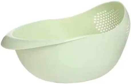 Miniatura 11 de Colador de plástico para arroz, colador de cocina, con asas, colador de arroz, colador, colador, utensilios de cocina (azul)