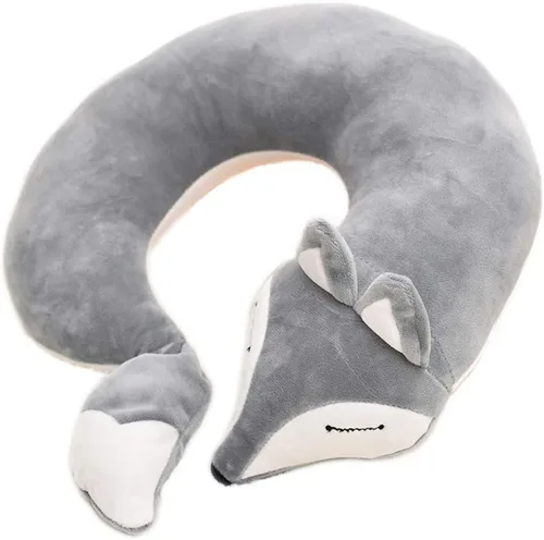 Miniatura 12 de Almohadas de viaje, aviones, zorro, animal de animal, almohada de cuello en forma de U, almohada de felpa cálida de dibujos animados cómoda