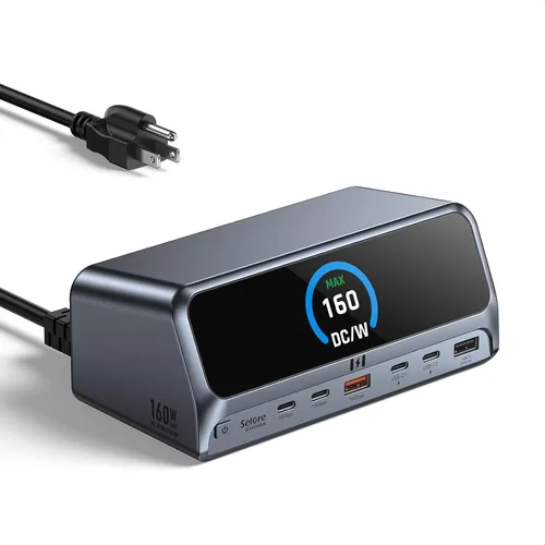 Miniatura 13 de Estación de acoplamiento USB C con adaptador de monitor dual HDMI, Selore USB C Hub para 3 monitores con dual HDMI, DisplayPort, VGA, carga PD