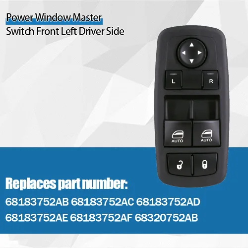 Miniatura 3 de CULMKARI Interruptor maestro de elevalunas eléctrico delantero izquierdo del lado del conductor para Dodge Challenger 2015-2022, actuador de botón