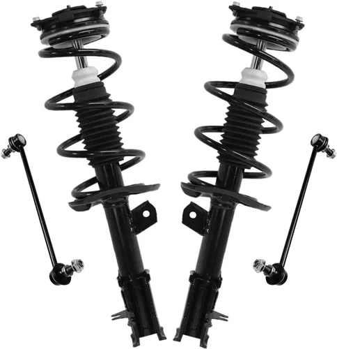 Miniatura 71 de Detroit Axle - Kit de 4 barras estabilizadoras delanteras para Ford F-150 2021 2022 2023 2024, 2 puntales con resorte helicoidal, 2 eslabones