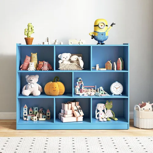 Miniatura 3 de HONEY JOY Organizador de almacenamiento de juguetes para niños, estante de almacenamiento de 8 secciones para preescolar, organizador de estante