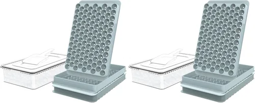 Miniatura 11 de WIBIMEN Bandejas Mini para Cubitos de Hielo, Bandejas Pequeñas y Redondas de Hielo en Forma de Guijarro Triturado para Congelador con Tapa - Para