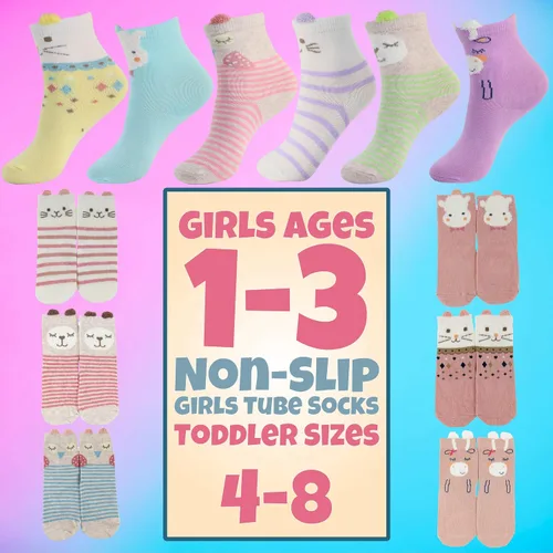 Miniatura 2 de Tiny Captain Calcetines antideslizantes para bebés y niñas pequeñas con diseño de animales para recién nacidos, bebés y niños pequeños