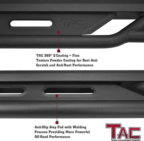 Miniatura 7 de Estribos TAC Compatible con Toyota Tacoma 2005-2023 Doble Cabina, Escalones del Rocker, Escalones Laterales para Camioneta, Barras Nerf, Armadura