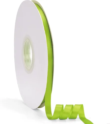 Miniatura 47 de Cinta de satén de doble cara verde manzana de 1-1/2 pulgadas x 50 yardas, cinta de color sólido de alta densidad, ideal para manualidades, envoltura