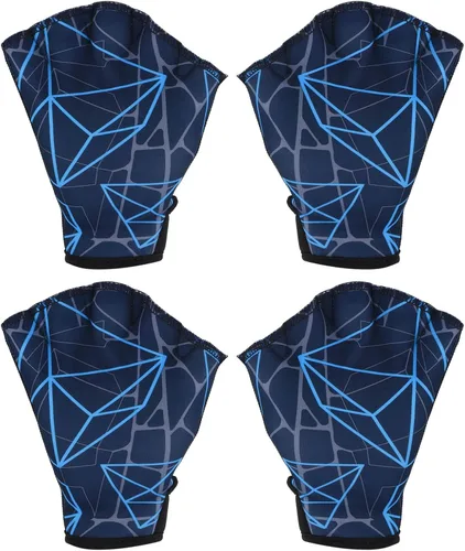 Miniatura 13 de PATIKIL Guantes acuáticos de natación guantes de natación con malla de impresión de resistencia al agua accesorios de entrenamiento para natación