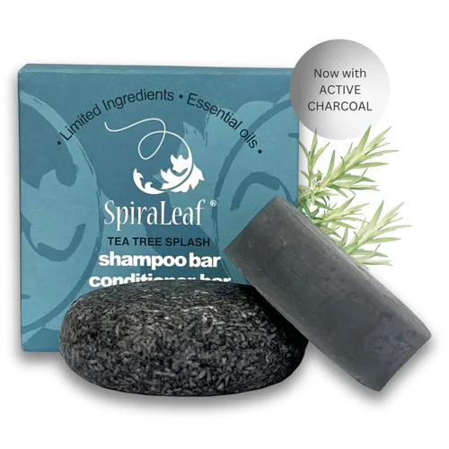 Miniatura 7 de SpiraLeaf Juego de barra de champú y acondicionador, aceites esenciales puros de lavanda fresca, aroma ligero, ingredientes limitados, fórmula