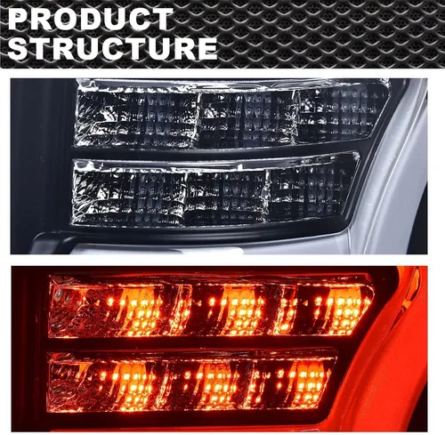 Miniatura 5 de CROSSDESIGN Luces traseras LED para Ford F150 2009-2014, conjunto de luz de freno con arnés de cableado sin bombillas lado izquierdo y derecho
