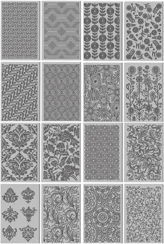 Miniatura 20 de CHGCRAFT 16 hojas de textura de arcilla floral abstracta, sin costuras, patrón de flores, hojas de textura de arcilla polimérica, herramientas