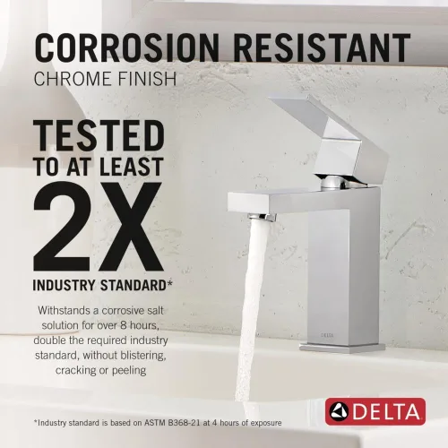 Miniatura 2 de DELTA - Grifo de baño moderno de cromo con un agujero, llave de lavabo de baño con un solo agujero para tocador, accesorio de drenaje de metal tipo