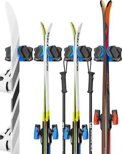 Skifavs Soporte de Pared para Esquí y Snowboard, Montaje de Pared para Esquí y Montaje de Pared para Rack de Esquí para Garaje que Ahorra Espacio,