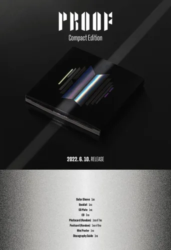 BTS Proof Anthology Album Compact Edition 1p Mini póster plegable en paquete+80p folleto+1p PhotoCard+1p Postcard+1ea Discografía Guía+Seguimiento