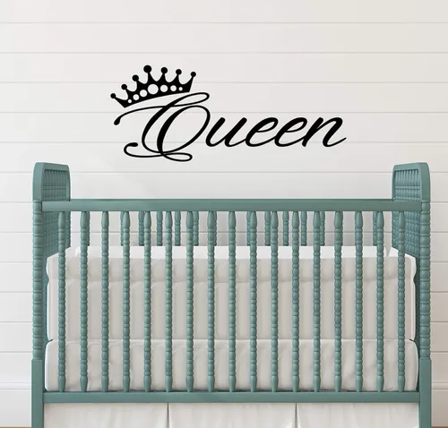 Miniatura 3 de Adhesivos de vinilo para pared, decoración de dormitorio, palabras, reina, letras inspiradoras, corona, 2033ig (22.5 x 9 pulgadas)
