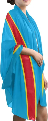 Miniatura 5 de Moda ligera bandera de Maryland gasa seda larga bufanda chal abrigo