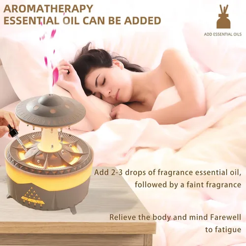 Miniatura 2 de Humidificador de Gota de Lluvia para Dormitorio Habitación Grande - Humidificadores de Aire y Difusor de Aromaterapia, Humidificador Ultrasónico