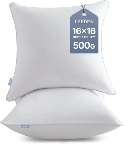 Miniatura 12 de Leeden - Juego de 2 rellenos de almohada de 30 x 50 cm, insertos de cojín con funda de 100% algodón, insertos rectangulares decorativos para sofá