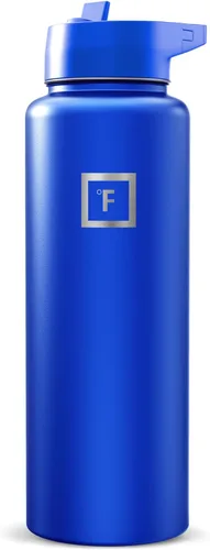 Miniatura 22 de IRON °FLASK Frasco de hidratación para acampar y senderismo con pajilla, botella de agua deportiva de acero inoxidable con aislamiento de boca Dark