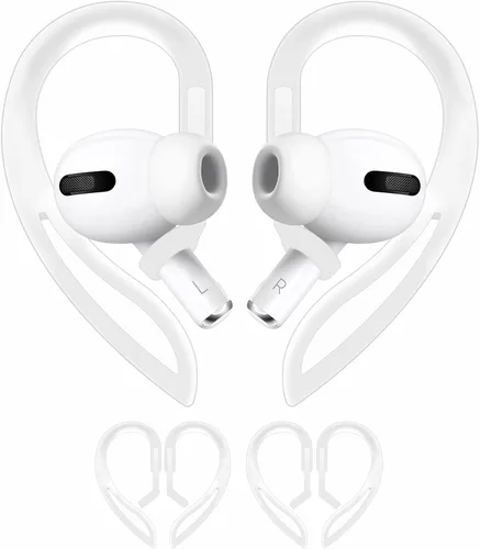 Miniatura 8 de 2 pares de ganchos para las orejas compatibles con AirPods 3, 2, 1 y Pro, rotación de 360, longitud ajustable, antideslizante para deportes al aire