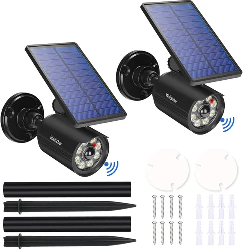 Miniatura 9 de Luces solares con sensor de movimiento para exteriores, IP67, impermeable, 360°, giratorio, energía solar, luces de inundación para graneros